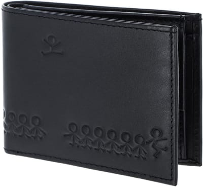 oxmox Leren portemonnee Leather Pocketbörse Jumping Jack Embossed Black zwart
