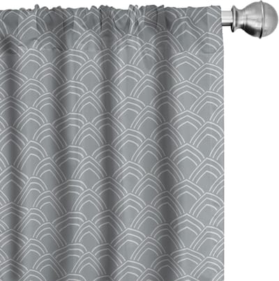 ABAKUHAUS Geometrische gordijnen – 2x75x225 cm – microvezel – Beige/Grijs