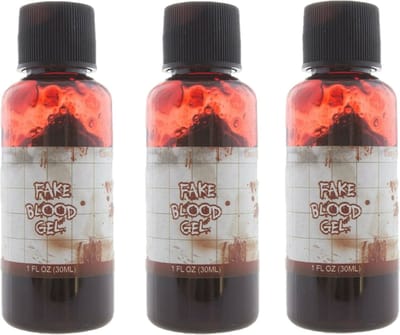 Funny Fashion Halloween nep bloed tube - 3x - extra stroperig - 30 ml - wonden maken