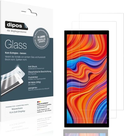 dipos – 2x Pantserfolie geschikt voor Waveshare 10.4 Zoll Display | 9H Screenprotector