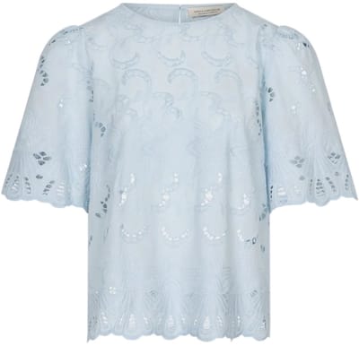 Amaya Amsterdam - Blouse Meggan - Padded Shoulder - Slim Fit - Blue - S