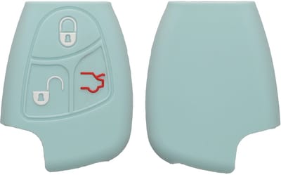 kwmobile autosleutel hoesje geschikt voor Mercedes Benz 2-3-knops autosleutel hoes - TPU autosleutel behuizing - Beschermende auto sleutel case - Sleuteletui in cool mint