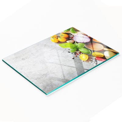 Multifunctionele decoratieve snijplank van gehard glas voor in de keuken, groenten, 80x52 cm