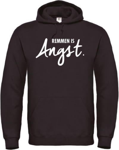 Remmen is Angst wintersport hoodie zwart XXL - wit - soBAD. | Foute apres ski outfit | kleding | verkleedkleren | wintersporttruien | wintersport dames en heren