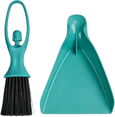 Handborstel Stoffer Set - Mini Bezems - Snel Opruimen - Precisie Ontwerp - 11x23.5 cm - Groen