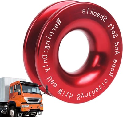Lier startblok - Schakelring aluminium - Offroad herstel - Hoge gewichtscapaciteit - 41000 pond - Rood