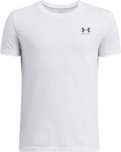 Under Armour UA B SPORTSTYLE LC SS Unisex Sportshirt - Wit - Zwart