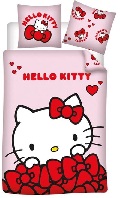 Hello Kitty Dekbedovertrek Cute - 140 x 200 cm / 65 x 65 cm - Polykatoen