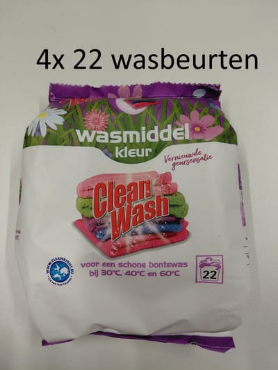 Senzora Clean Wash - wasmiddel waspoeder - Color kleur - 4x 22 wasbeurten