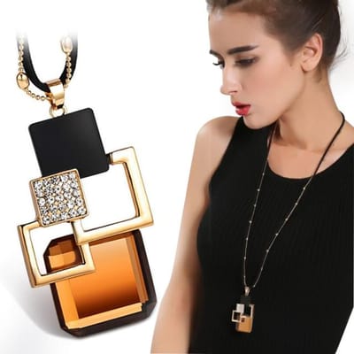 Lange kettingen en hangers voor vrouwen Maxi Collier Femme Geometrische ketting Mode ketting Statement kraag Accessoires Sieraden beige