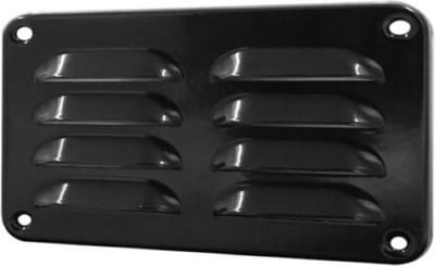 EASTWALL Ventilatierooster voor Blokhutten en Tuinhuisjes – H 90 x B 130 mm - Ventilatierooster set – Optimale luchtcirculatie – Inclusief montagemateriaal - 2 stuks – Aluminium – Zwart