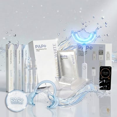 Luxury White - Complete Tandenbleek Set - Tandenblekers - Witte Tanden Bleken - Tandenbleekset - Tandenbleek Pen - PAP+ Whitening Strips - Cresting Formula - Whitestrips - Teeth Whitening Set - Whitening Kit - Pure Ingrediënten – Luxe Smile