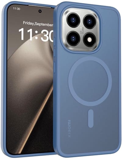Hoesje voor Xiaomi 15T – Hybrid Back Cover - Compatible met MagSafe – Schokabsorberend TPU & Hard PC – Matte Semi Transparante Beschermhoes Blauw