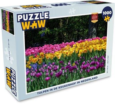 Puzzel Tulpen in de Keukenhof in Nederland - Legpuzzel - Puzzel 1000 stukjes volwassenen