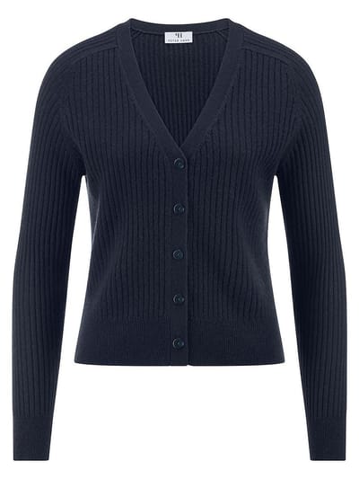 Cardigan diepe V-hals Van Peter Hahn blauw