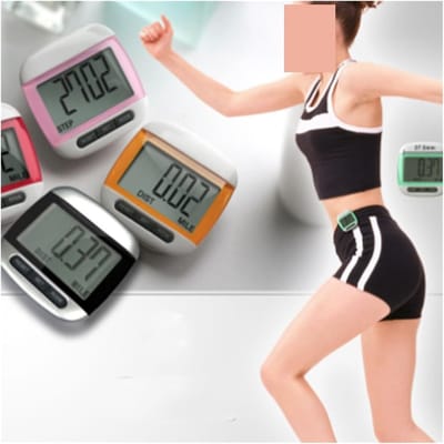 Digitale Stappenteller - Bewegingsteller Calorieënteller - Dagelijkse Beweging Bijhouden - Waterdicht Groot Scherm - 50x50x23 mm - Roze