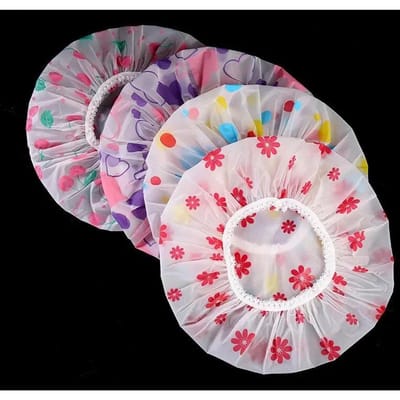 5pcs Bonnet de Douche Imperméable FEMME Ménager Bain Anti-huile Fumée Soin des Cheveux Bonnet de Douche Bonnet Cheveux Secs gray