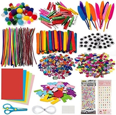 Creatieve Knutselset voor Kinderen - 1300+ Kleurrijke Onderdelen