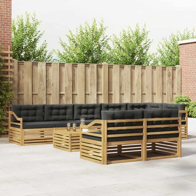 vidaXL - Buiten - bank - set - 9 - st - Wit - en - antracietkleurig