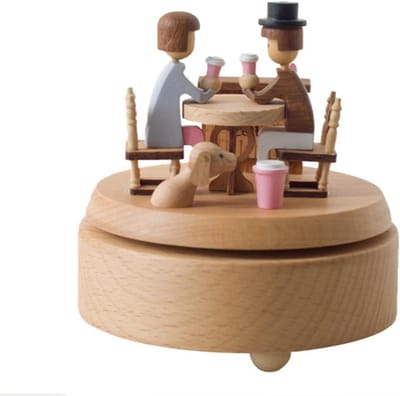 Houten Muziekdoos - Handgemaakt Cadeau - Bijzondere Gelegenheden - Mechanisch Melodie Spel - Natuurlijke Kleuren