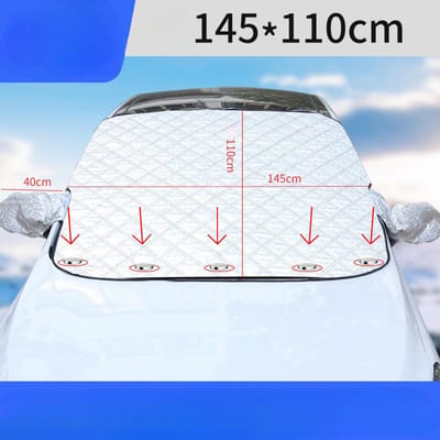 Couverture de pare-brise de voiture, couverture de neige, protection de pare-brise de voiture, protection de fenêtre avant bloquée par la glace, accessoires automobiles extérieurs 145*110cm blue