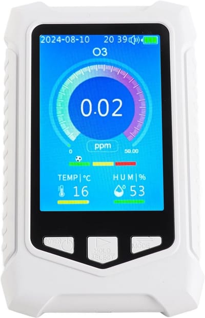 Ozone meter en luchtkwaliteitsmonitor - Draagbare ozon-, vocht- en temperatuurmeter voor binnen