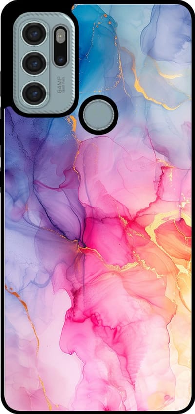Smartphonica Telefoonhoesje Geschikt voor Motorola Moto G60s met marmer opdruk - TPU backcover case marble design - Regenboog geschikt voor Motorola Moto G60s