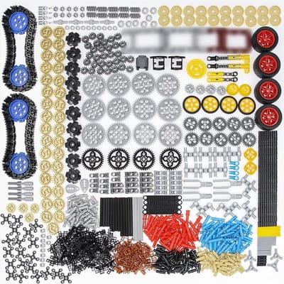 Technic Onderdelen Set - Assen Pinnen Stenen - Mechanische Beweging - Versnellingsbak Connector - 854 stuks - Zwart