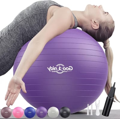 Grote Ergonomische Zachte Gymnastiekbal met Burst Protection voor Fitness, Yoga en Kantoorgebruik, Ondersteunt tot 1000 kg met Pomp voor Oefeningen en Zwangerschap
