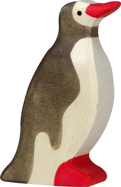HOLZTIGER Zeedieren - Pinguïn - 6X2X10Cm - Houten Figuur - Handgemaakt