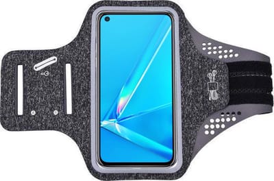 Hoesje Geschikt voor oppo-a92-1 hardloop telefoonhouder – armband - sportband - van stof - Zwart