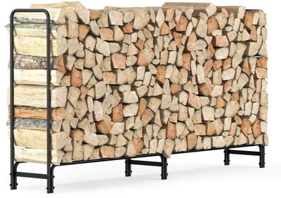 Jessi Store - Houtopslag buiten - Brandhoutrek - Haardhout rek - Verstelbaar - Heavy Duty - 233x35x117,8cm - 295kg draagvermogen