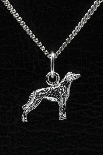 Zilveren Beauceron ketting hanger - oren ongecoupeerd - klein