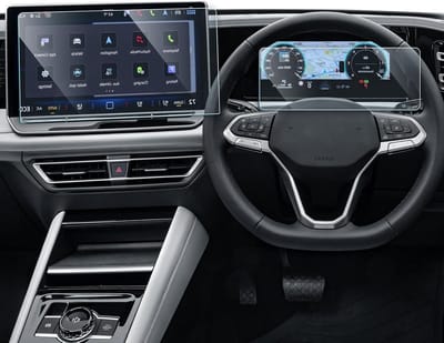 Beschermfolie 9H voor 12,9 inch navigatiescherm en 10,25 inch digitale cockpit van Passat B9 Variant 2024-2026, krasbestendig en helder beeldscherm bescherming