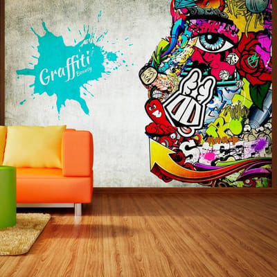 Fotobehang – Behangpapier - Fotobehang - Graffiti beauty 400x280 - Artgeist