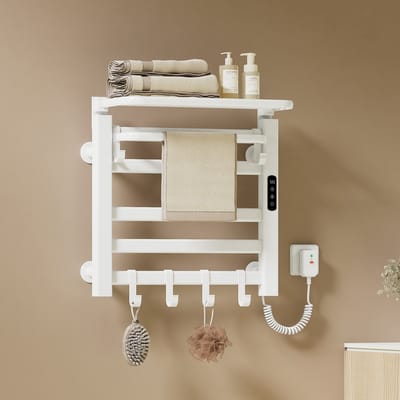 EMKE Elektrische Handdoekradiator - Smart Bediening - Touchscreen & APP - Met Timer - 140W - 50x50cm - Handdoekdroger