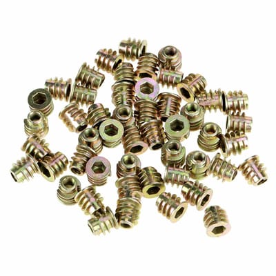 Dailygoody - Inschroefmoeren M4 x 8 mm - Zinklegering - Duurzaam en sterk - Perfect voor meubels - Zeskantige aandrijfkop - Ideaal voor houten toepass