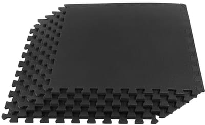 Vloermatten Set - Beschermende Tegels - Fitness Oefeningen - Schokabsorberend Schuim - 6 Stuks 60x60cm - Zwart