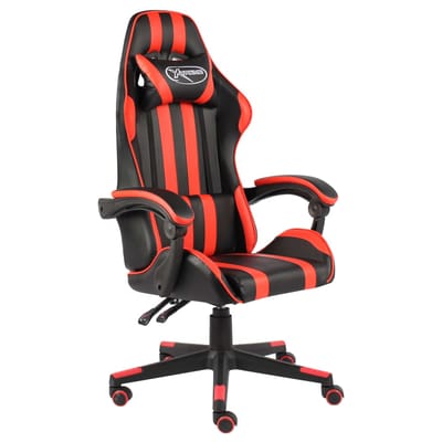 vidaXL - Racestoel - kunstleer - zwart - en - rood