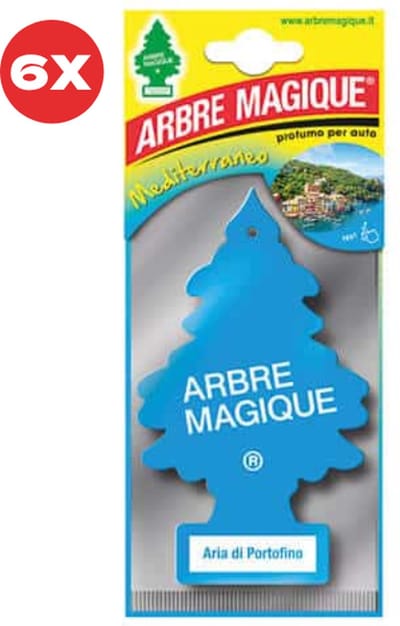 6 stuks Lucht van Portofino Arbre Magique Geurboom luchtverfrisser voor in de auto Aria di Portofino – Car Parfum – Geurboompje – Geurbooster – Wonderboom – Geurverfrisser – Nieuwe Auto – Autogeur – Autoparfum – Geurblad