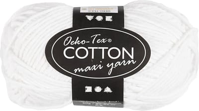 Creativ Company Cotton yarn Size 8/8 L: 80-85 M White - 50gr.