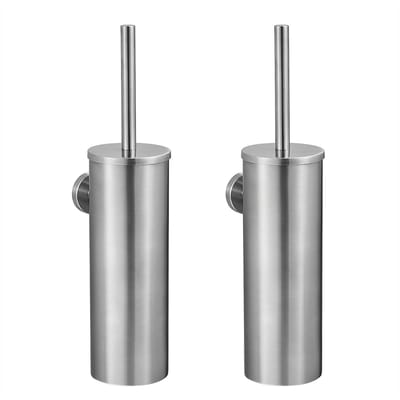 Auralum Max - 2PCS - Toiletborstel Met Houder - RVS - Hangend - WC Borstel Met Houder - Toilet Borstel - Toiletborstelhouder - Zilver