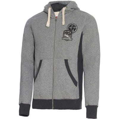 Puma Heren Varsity Zip Through Hoody Grijs Sweat Hooded Jacket 566954 03 P4C