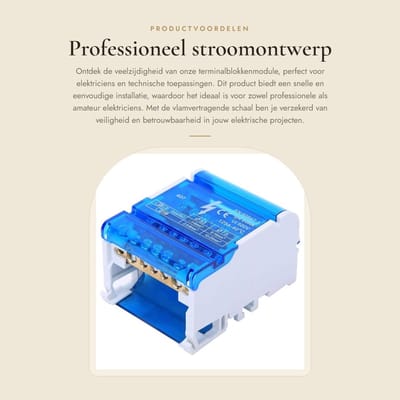 Dailygoods - Professioneel stroomontwerp - Terminalblokkenmodule - Snelle en eenvoudige installatie - Vlamvertragende schaal - Aansluitverdeelkast - G...