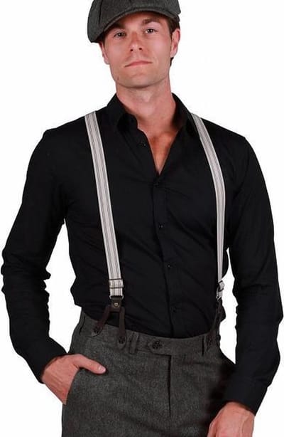 Bretels peaky blinders ecru- bruin