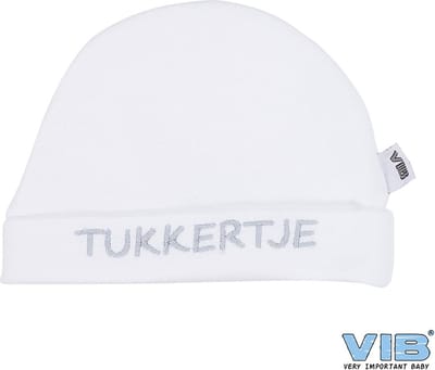 VIB® - Muts rond - Tukkertje (Wit) - Babykleertjes - baby muts - baby muts newborn - baby mutsje - baby cadeau - kraam cadeau - baby aankodiging