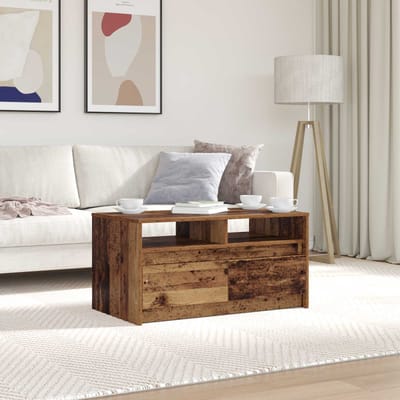 vidaXL - Salontafel - Oudhout - 90 - x - 50 - x - 45 - cm - Bewerkt - hout