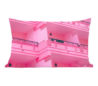 Sierkussens - Kussentjes Woonkamer - 50x30 cm - Balkon - Zomer - Roze - Architectuur