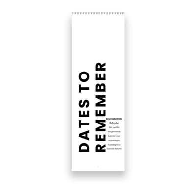 Verjaardagskalender - 31x10,5cm - 300gms ecopapier - Spiraalbinding met geboord gaatje