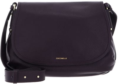 COCCINELLE Leren schoudertas Rebekka Handbag Grained Leather Prune donkerpaars